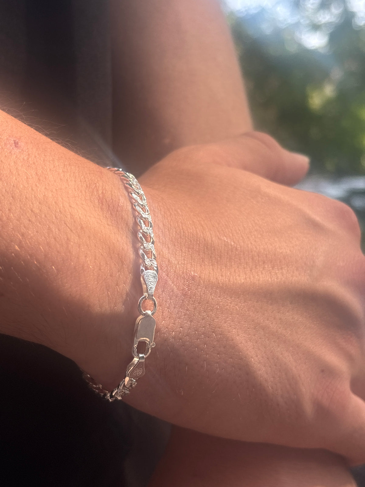 Reversible 5.6 mm Pavé Cuban Link Bracelet - 925 Sterling Silver