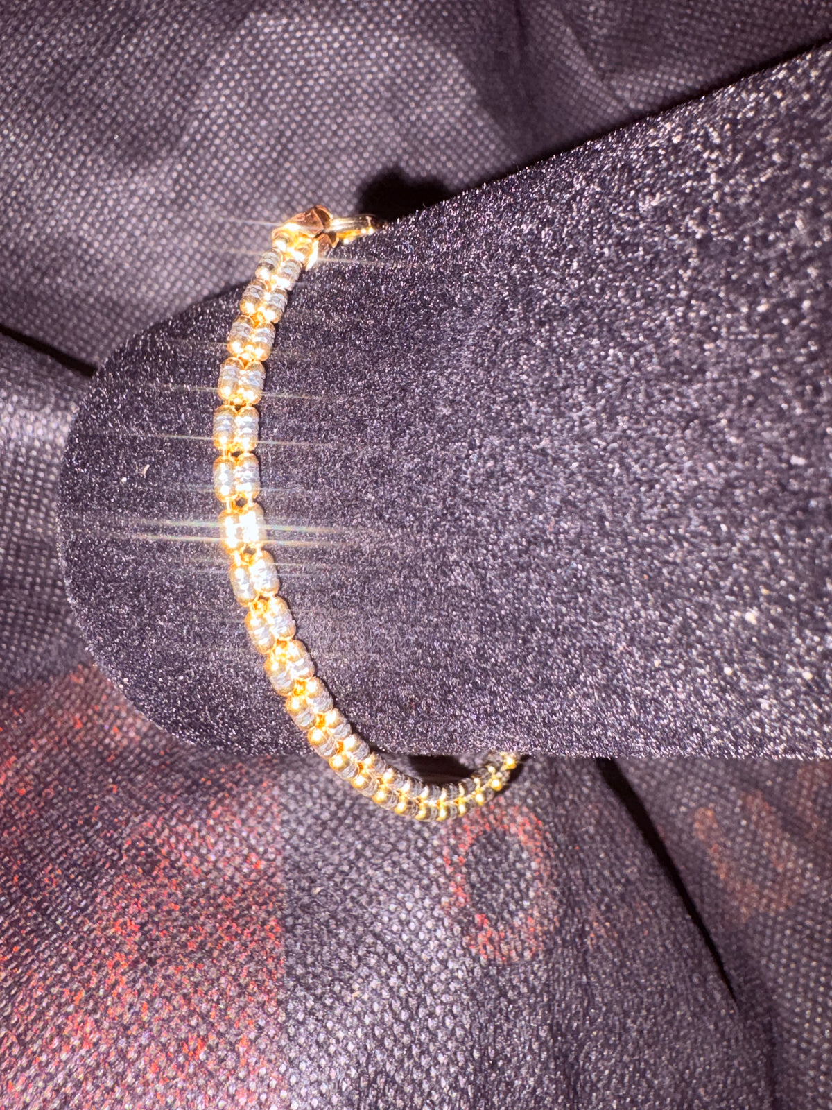 2-Tone 3mm Triple Barrel Link Bracelet - Premium Gold Plated 925 Sterling Silver