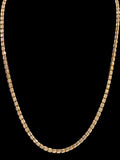 2-Tone 3mm Triple Barrel Link Chain - Premium Gold Plated 925 Sterling Silver