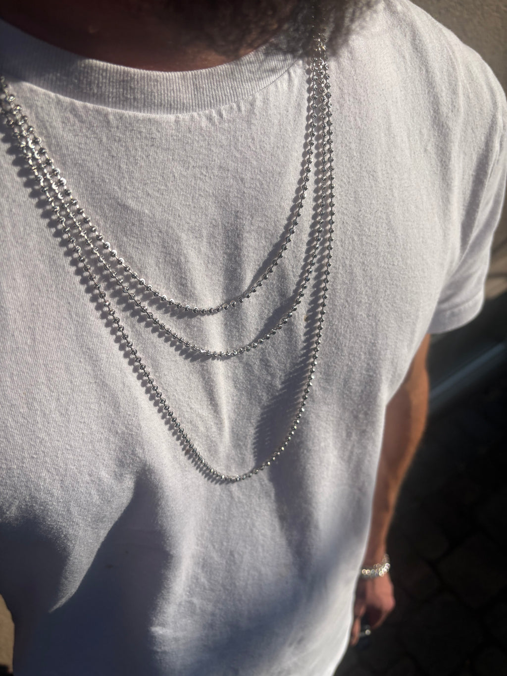 Diamond-Cut Mardi Gras 3mm Necklace - 925 Sterling Silver