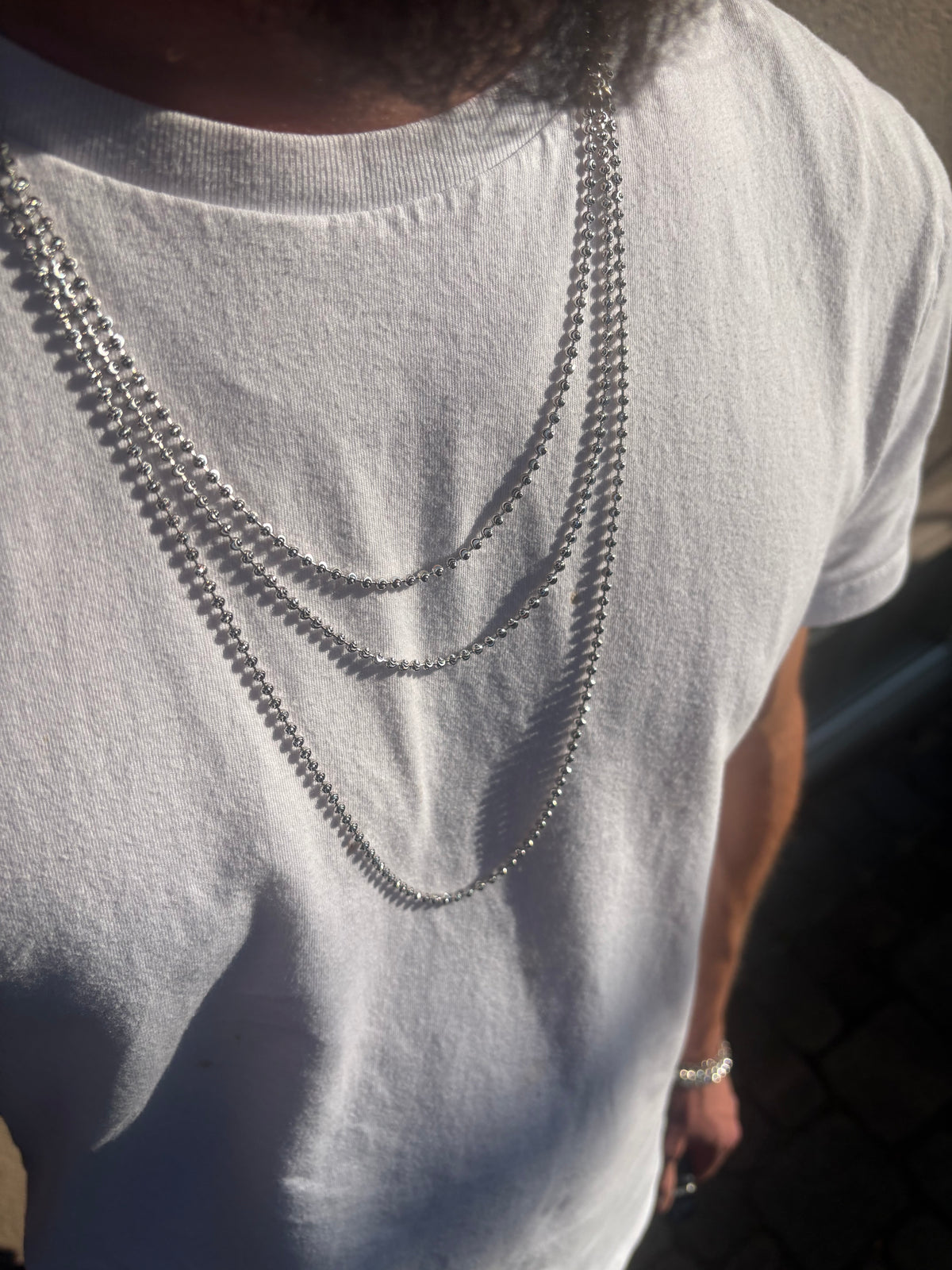 Diamond-Cut Mardi Gras 3mm Necklace - 925 Sterling Silver