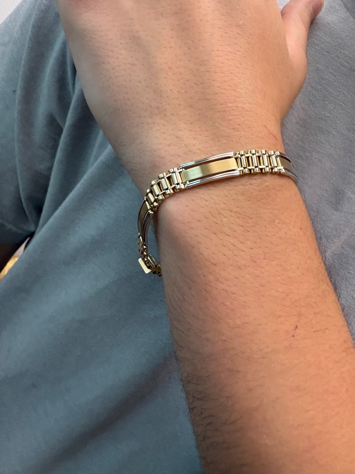 2-Tone Presidential Bracelet - Solid 10k Gold