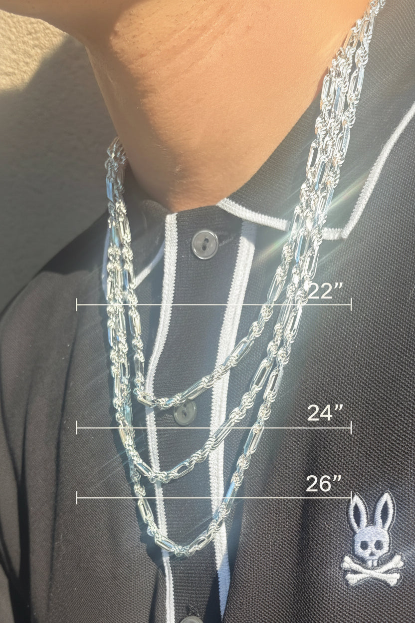 Figarope 4.3mm Chain/Bracelet - 925 Sterling Silver