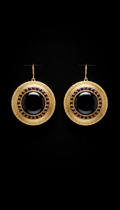 18k gold and onyx statement earrings