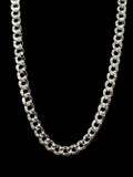 6mm Hammered Cuban Link Chain - 925 Sterling Silver