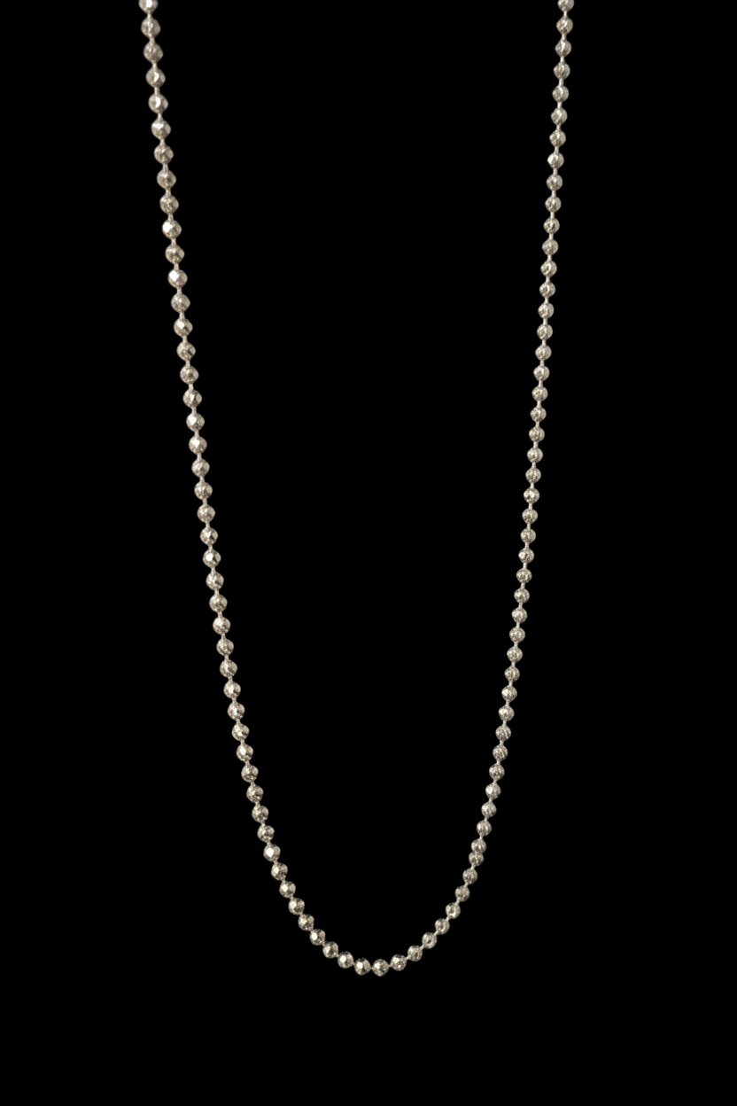 Diamond-Cut Mardi Gras 3mm Necklace - 925 Sterling Silver