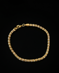 2-Tone 3mm Triple Barrel Link Bracelet - Premium Gold Plated 925 Sterling Silver