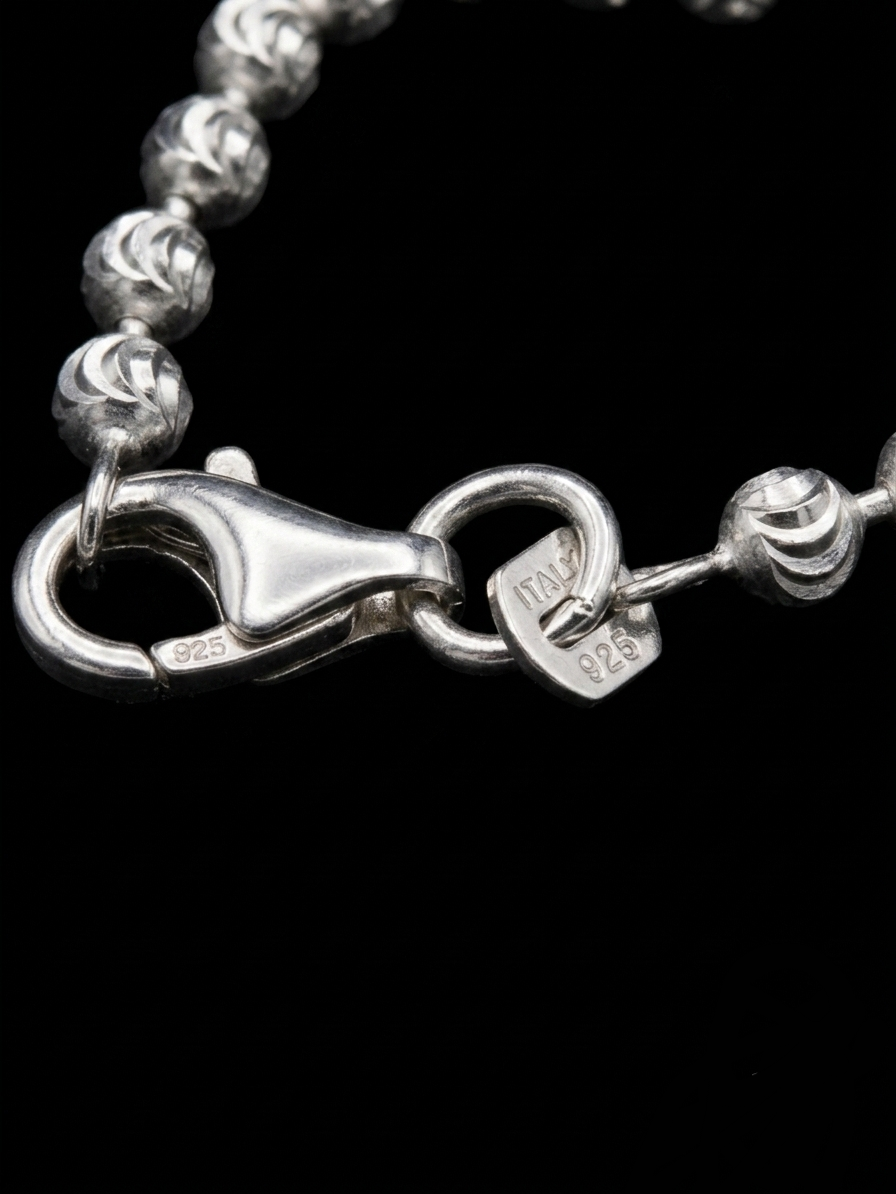 Diamond-Cut Mardi Gras 3mm Necklace - 925 Sterling Silver