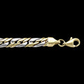2-Tone Double-Single Cuban Link Bracelet - Hollow 10k Gold